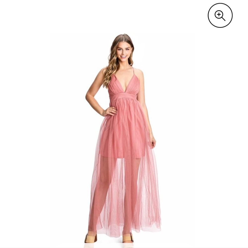 Haute Monde Women's Special Occasion Tulle Mesh Overlay Dress (Marsala, M)YELLOW